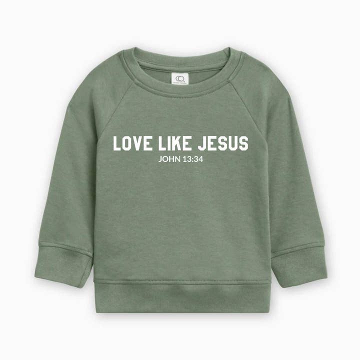 Love Like Jesus Christian Organic Cotton Toddler Kids Pullover for wholesale by Verita Culture
