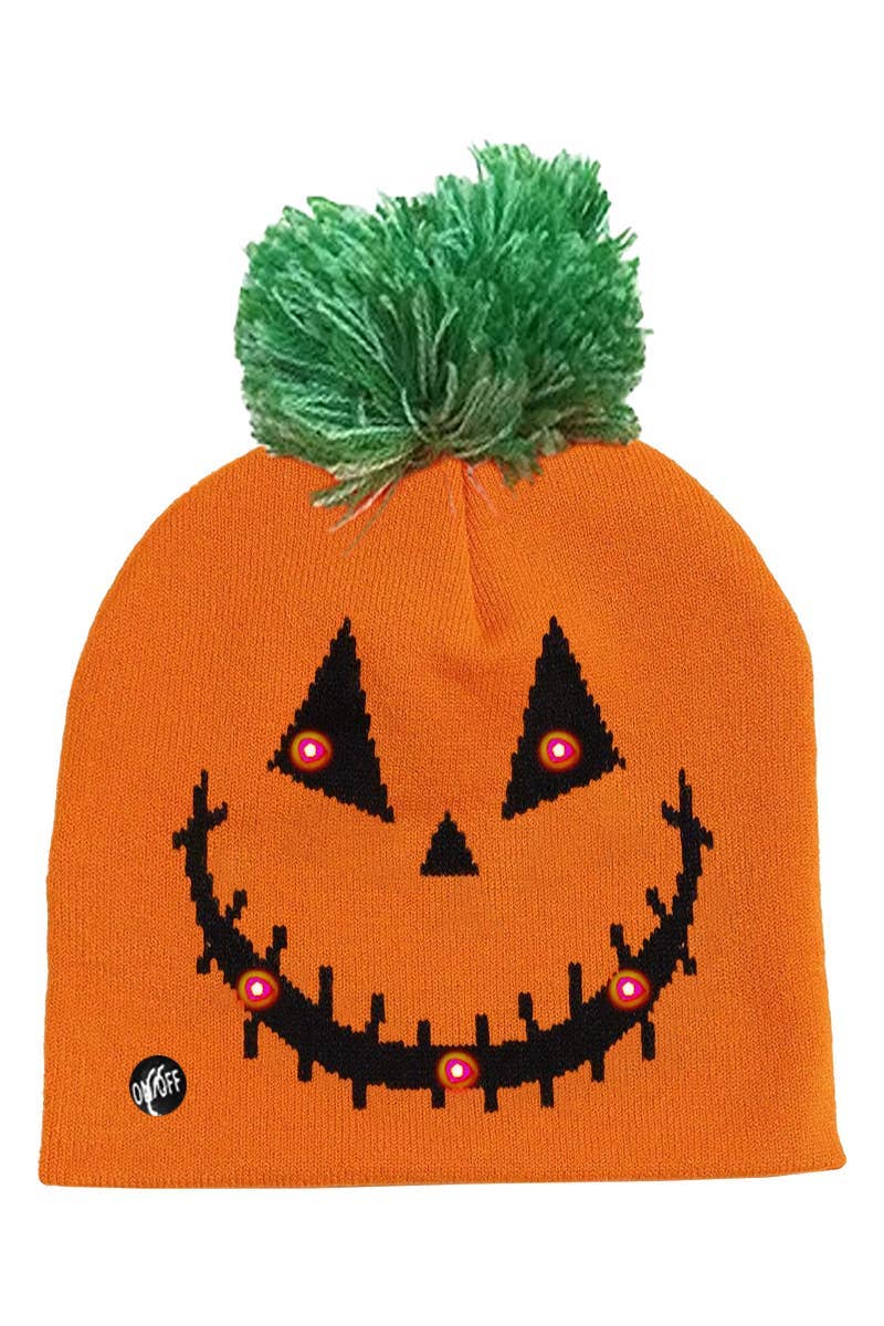 ASSORTED Halloween Led Light-up Pom Pom Short Beanie for wholesale on Faire7
