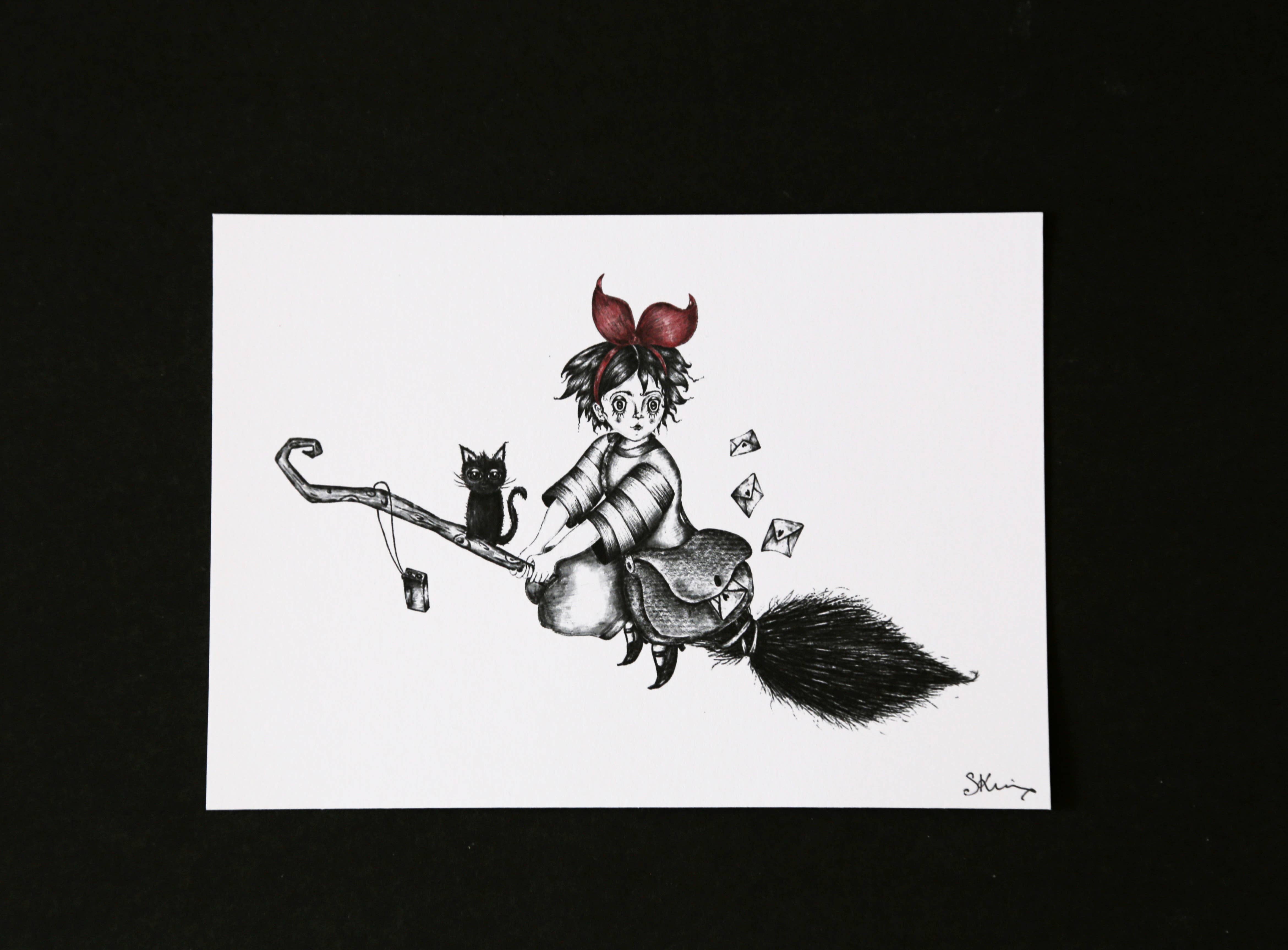 ScreamPrintShop - Wholesale Art Print - Witch Delivery Print1