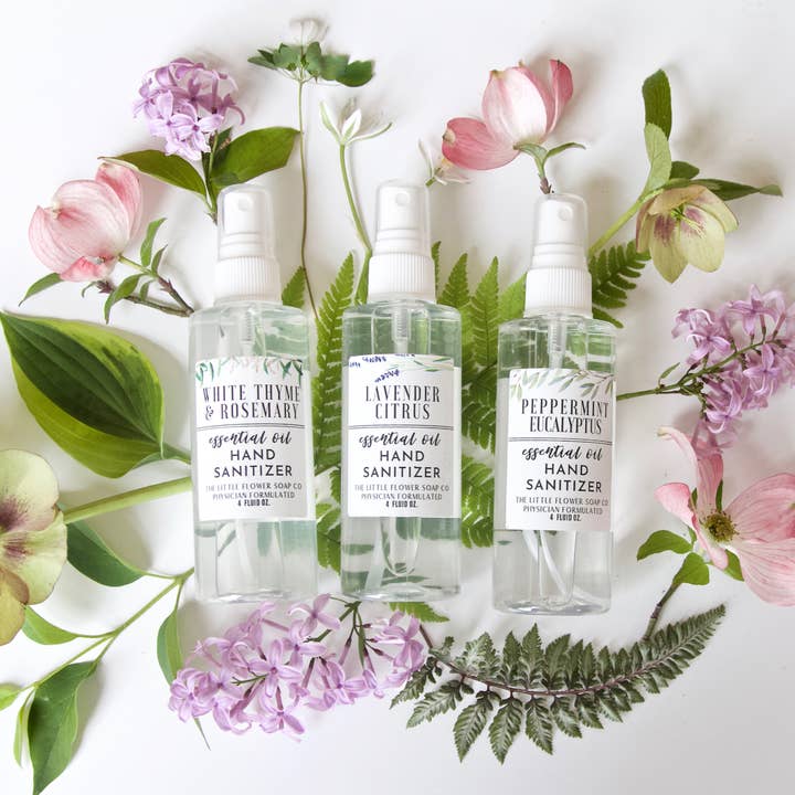 The Little Flower Soap Co - Wholesale Hand Sanitizer - Hand Sanitizer Spray 4oz Bottle - White Thyme & Rosemary8