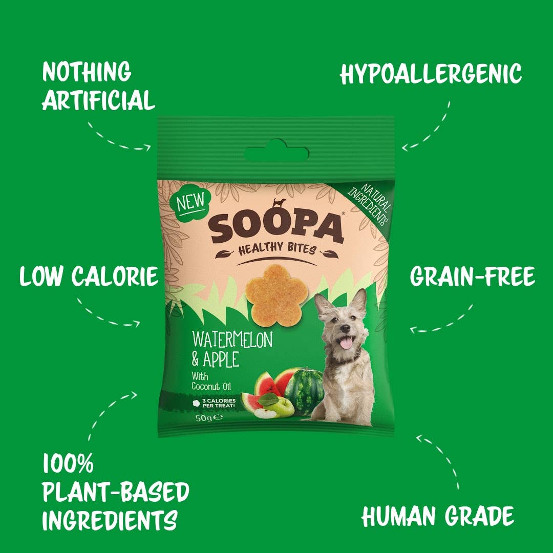 Soopa Europe - Wholesale Pet Treats - Dog - Watermelon & Apple Dog Treats0