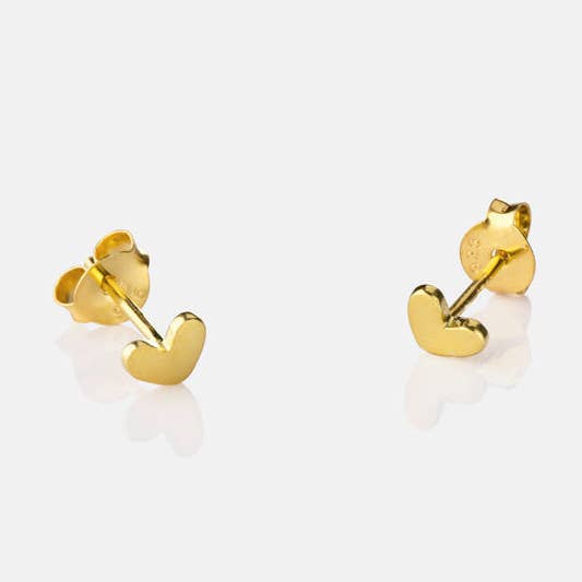 Clous d'oreilles cœur en or pour la vente par One & Eight