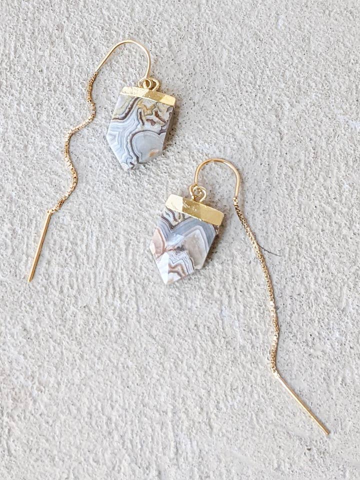 Agate Arrow Threaders for wholesale by Nuance Jewelry