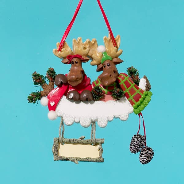 Kurt S. Adler, Inc. - Wholesale Ornament - 4.25" RESIN MOOSE FAMILY OF 2 ORNAMENT1