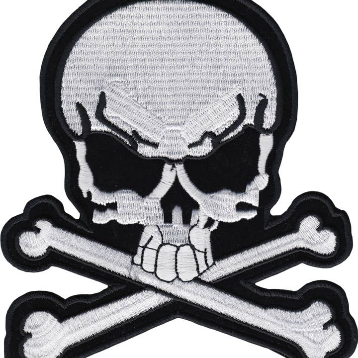 Square Deal Recordings & Supplies - Wholesale Patch - Patch - Skull - White With Crossbones1