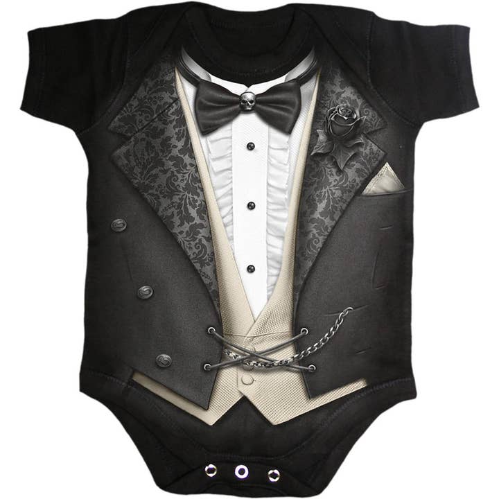 TUXED - Pijama bebé negro para venta al por mayor de Spiral