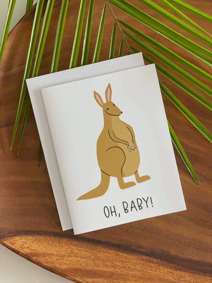 New Baby Card Cute Baby Kangaroo for wholesale by Chrissi G Design