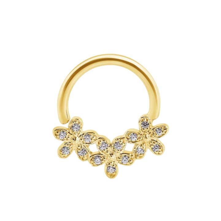 Alyssa Sömlös Ring – 14K Guld Mikroklusterbågedesign för wholesale av Piercing-zone