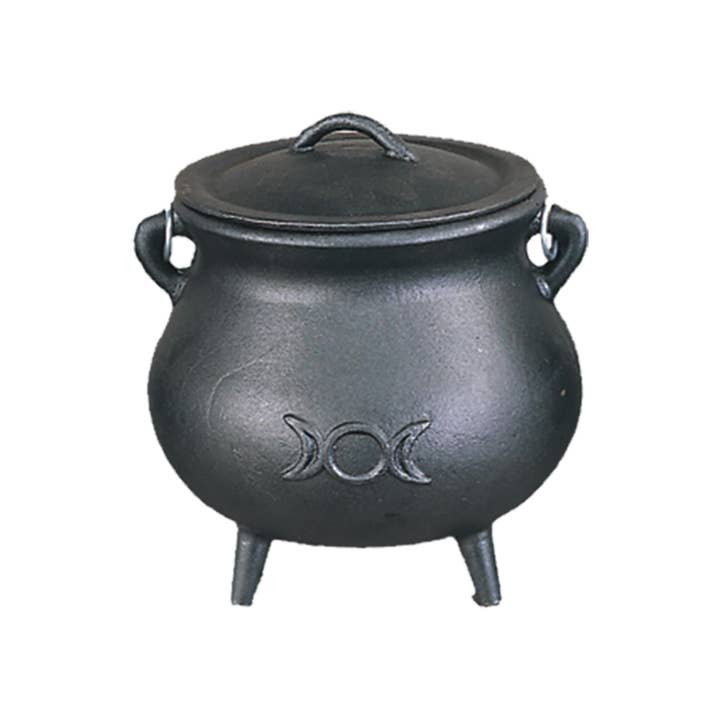 Designs by Deekay Inc. - Wholesale Incense Holder - Triple Moon Cast Iron Cauldron (7 in.)