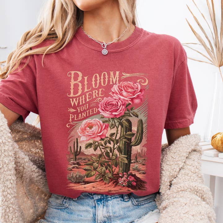 Western floral Comfort Colors graphic t-shirt, Inspirational for wholesale by ATTA TOOD LLC