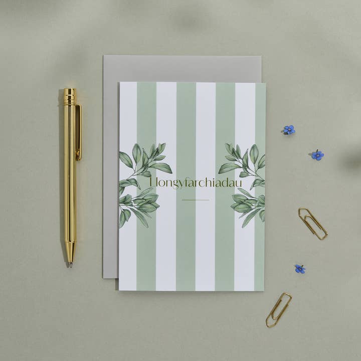 Ethereal Coast - Llongyfarchiadau - Cymraeg/Welsh Card for wholesale by Catherine Lewis Design