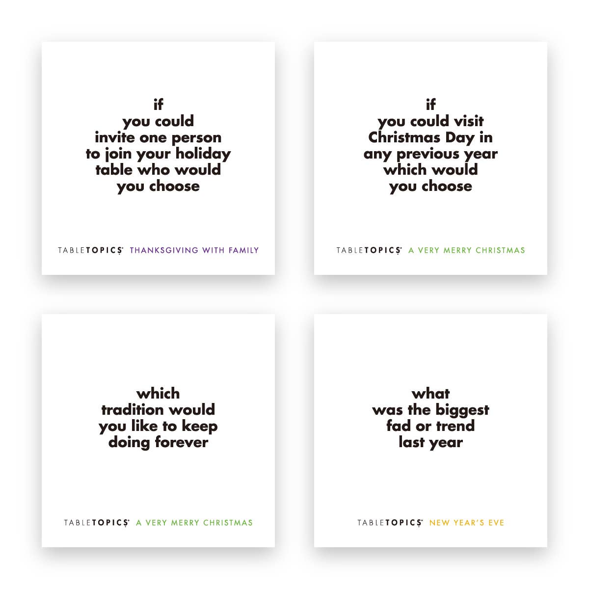 TableTopics - Wholesale Card Game - TABLETOPICS HOLIDAY CONVERSATION PACK - Conversation Cards4