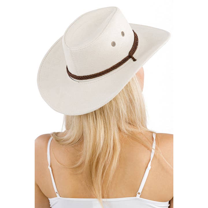 Cap Zone - Wholesale Cowboy Hat - Women's - Classic Faux Nubuck Suede Poly Fabric Western Cowboy Hat