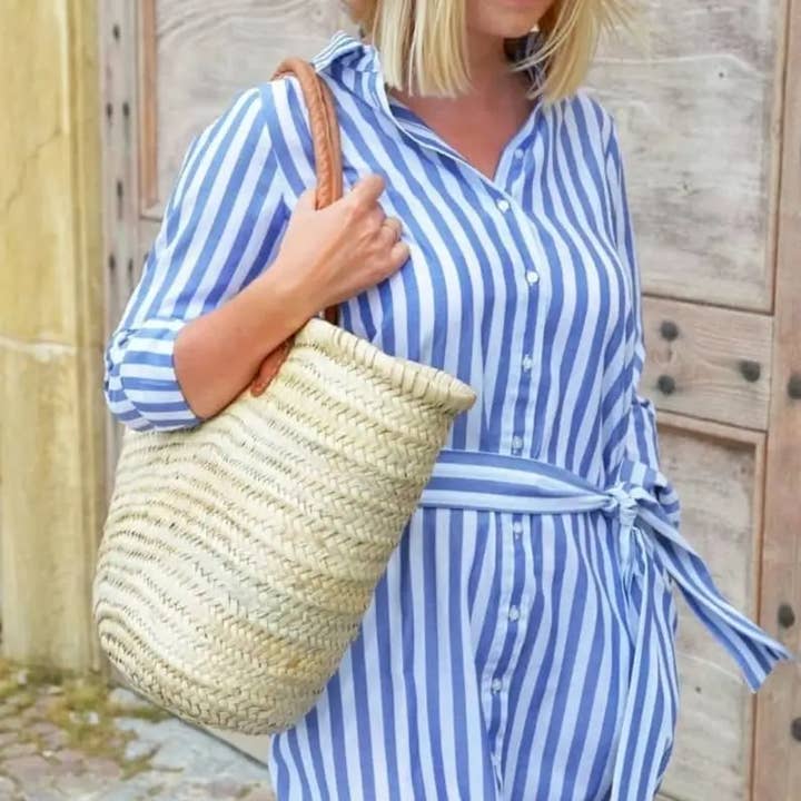 HandmadeBestSeller – wholesale Beach bag – STRAW BAG Handmade with leather, French Market Basket9