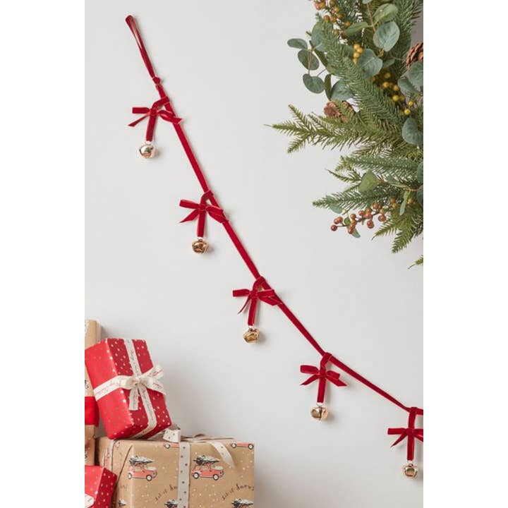 Beige & Stone USA - Wholesale Christmas Decoration - Christmas Velvet Chain Ribbon Bells3