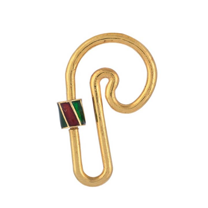 Fermoir émaillé en or 14 carats sur argent sterling « Candy Cane » pour la vente par Misteerious Seed