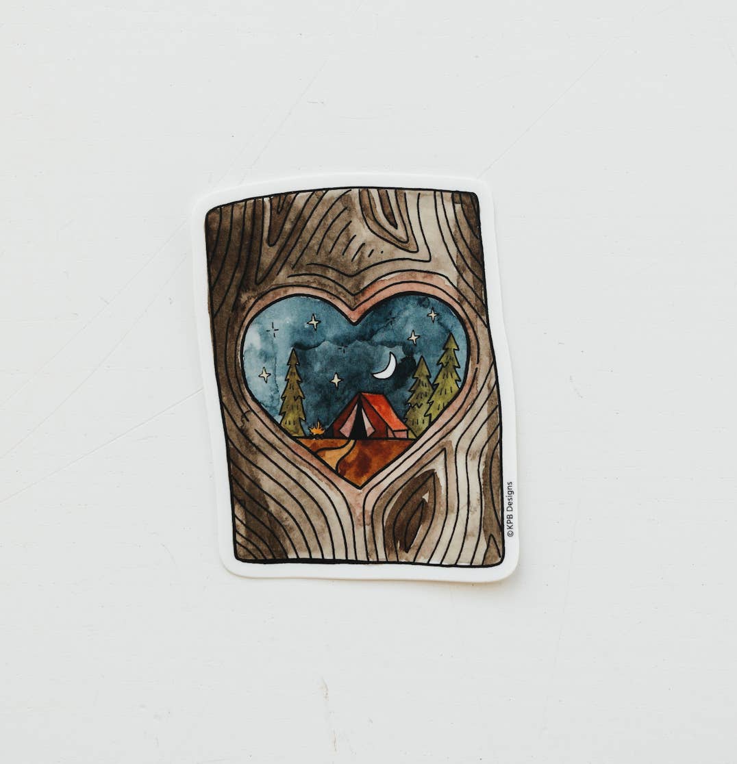 Sticker Girl - Vendita all'ingrosso Adesivo - Adesivo in Vinile a Forma di Cuore di Ceppo d'Albero