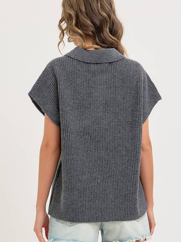 Sweet Lovely by Jen - Wholesale Knit Sweater - Women's - COZY CASUAL RELAXED FIT BUTTON PLACKET SWEATER TOP27