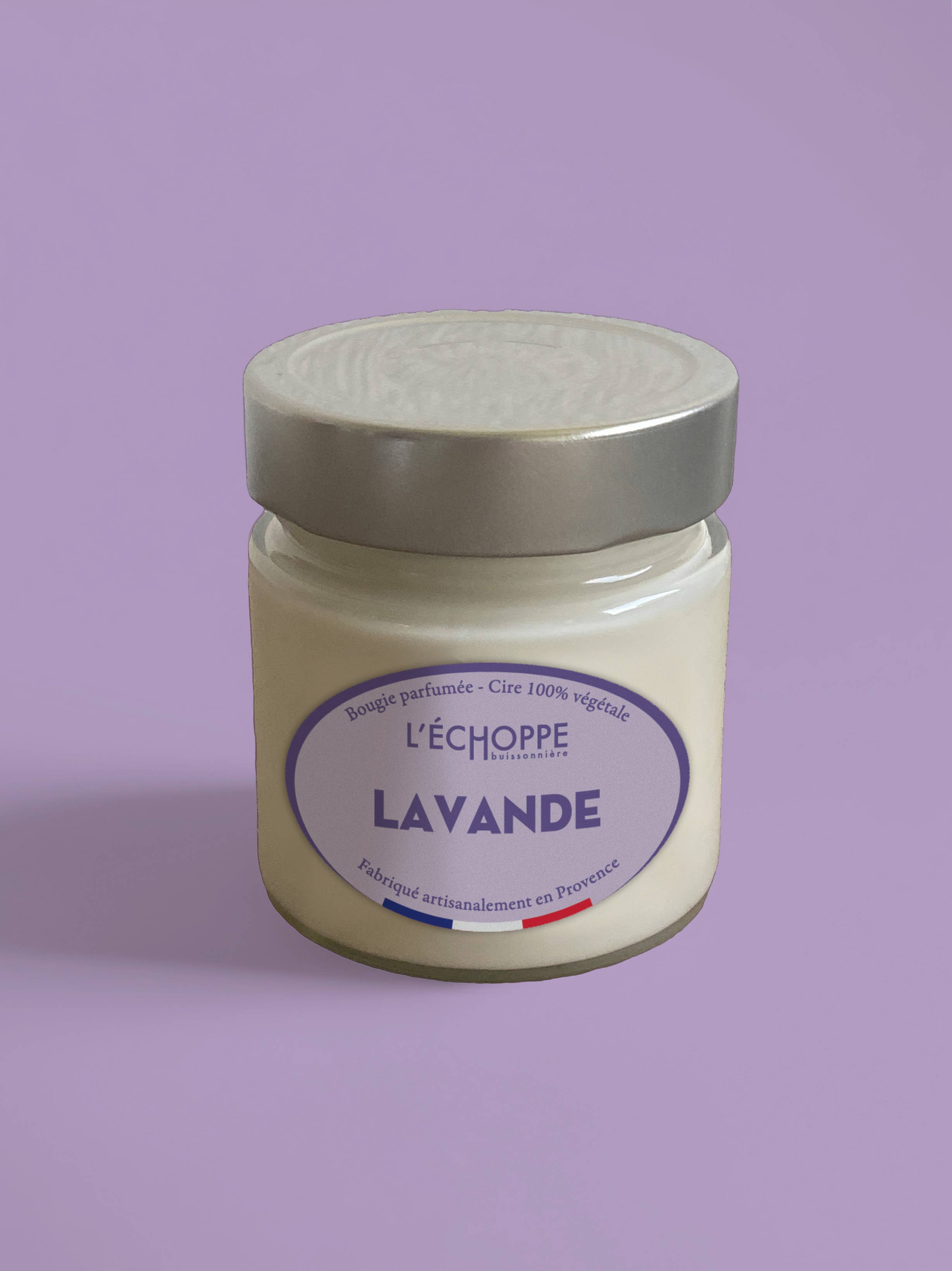 L'Échoppe Buissonnière – Großhandel Kerze im Glas / gefüllte Kerze – Lavendel - Duftkerze 180g1
