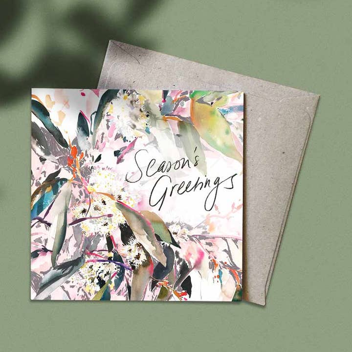 Natalie Martin | Australian Watercolour Artist - Wholesale Season's Greetings Card - 'Season's Greetings' Greeting Card0