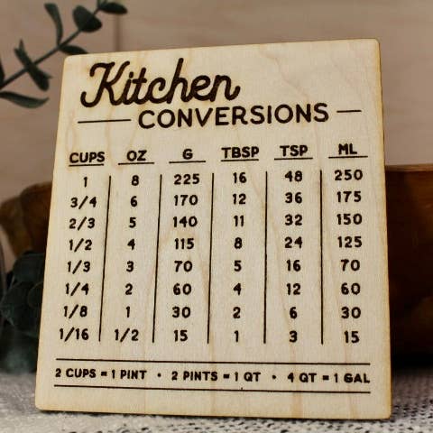 Kitchen Conversion Cooking Magnet for wholesale by Slate & Stone Co.
