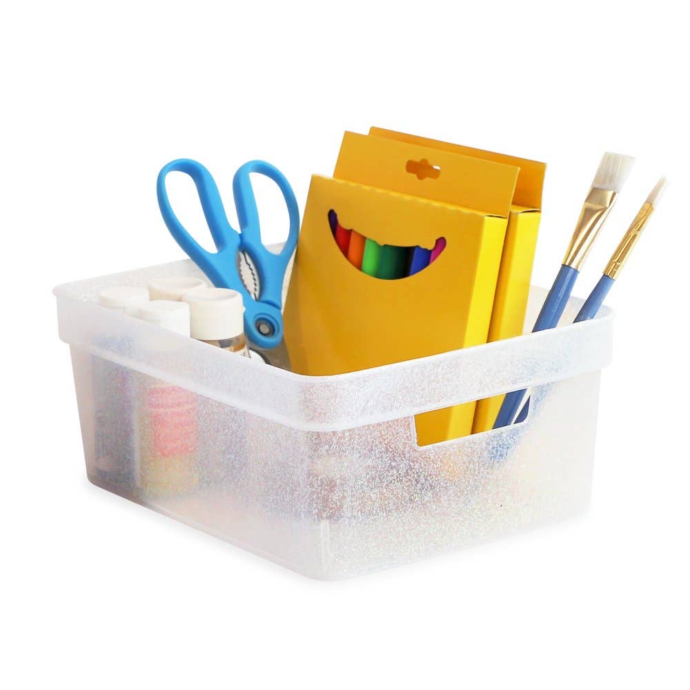 Isaac Jacobs International - Wholesale Storage Bin - Isaac Jacobs Small Glitter Storage Bin Set w/Cut-Out Handles7