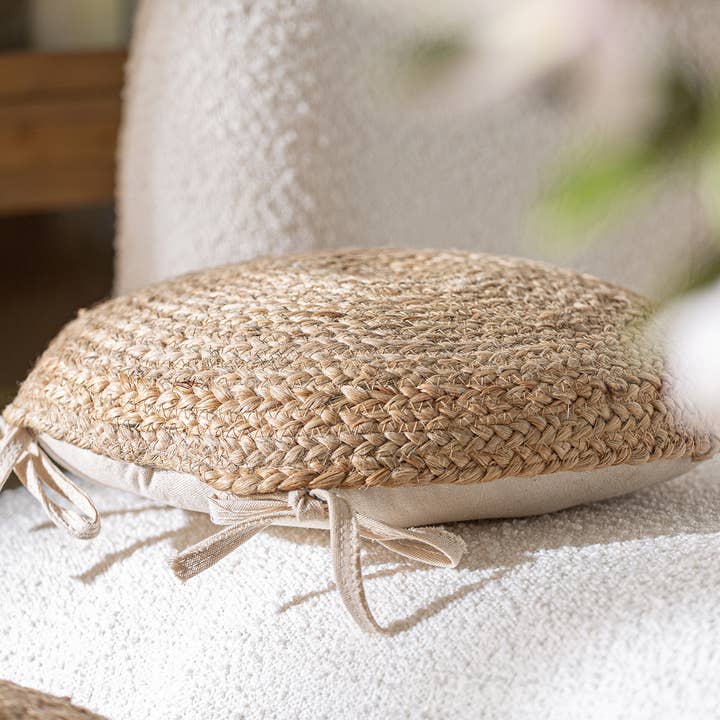 Kodu – Engroshandel Stolehynde – Thiesi gulvpude i jute, naturlig, 37 x 38 x 10 cm3