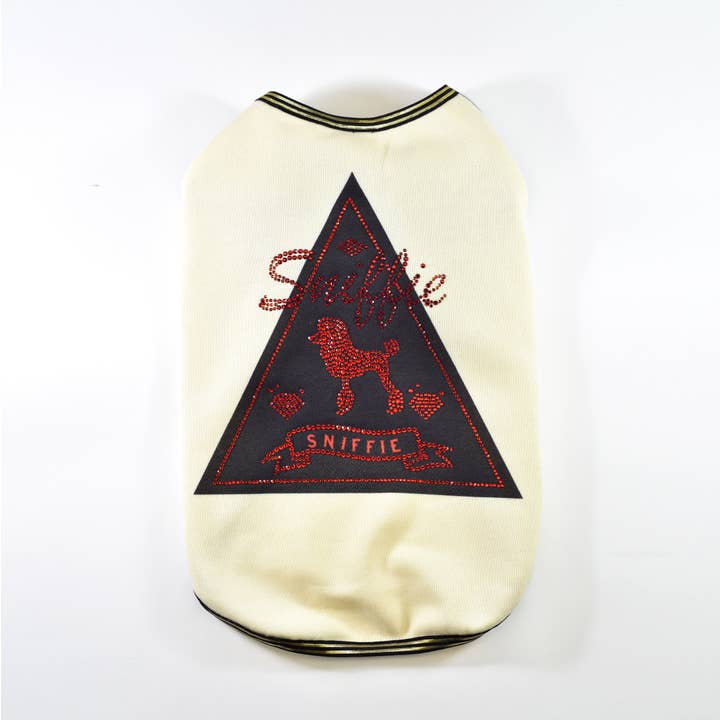 Weißes T-Shirt mit Hunde-Print für den Großhandel von Sniffie