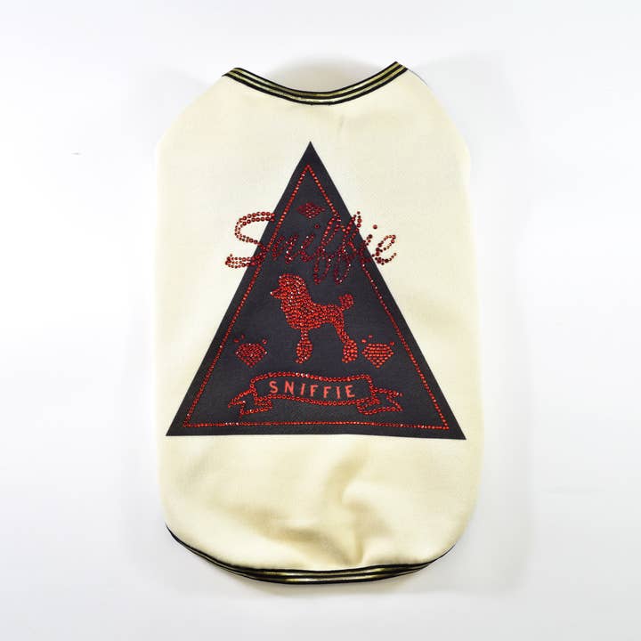 White Tee with Dog Print for wholesale by Sniffie