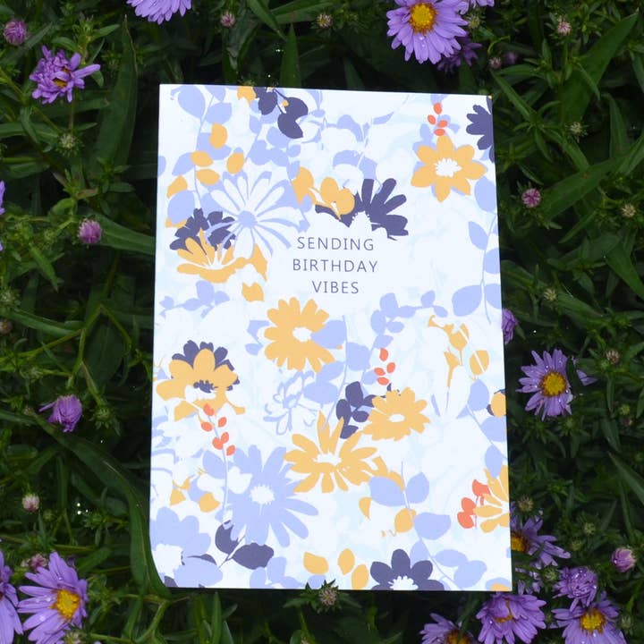 Lise Marie prints - Wholesale Birthday Card - Sending Birthday Vibes Card LM0012