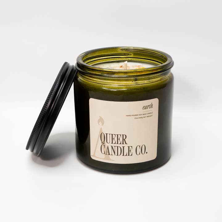 Queer Candle Co. - Wholesale Jar/Filled Candle - Earth (spring seasonal scent)