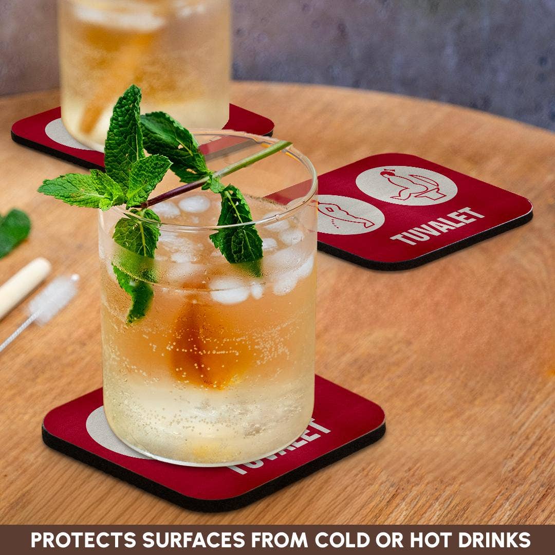 3dRose - Wholesale Coasters - 3dRose, Vintage Toilet Sign Tuvalet , Coaster9