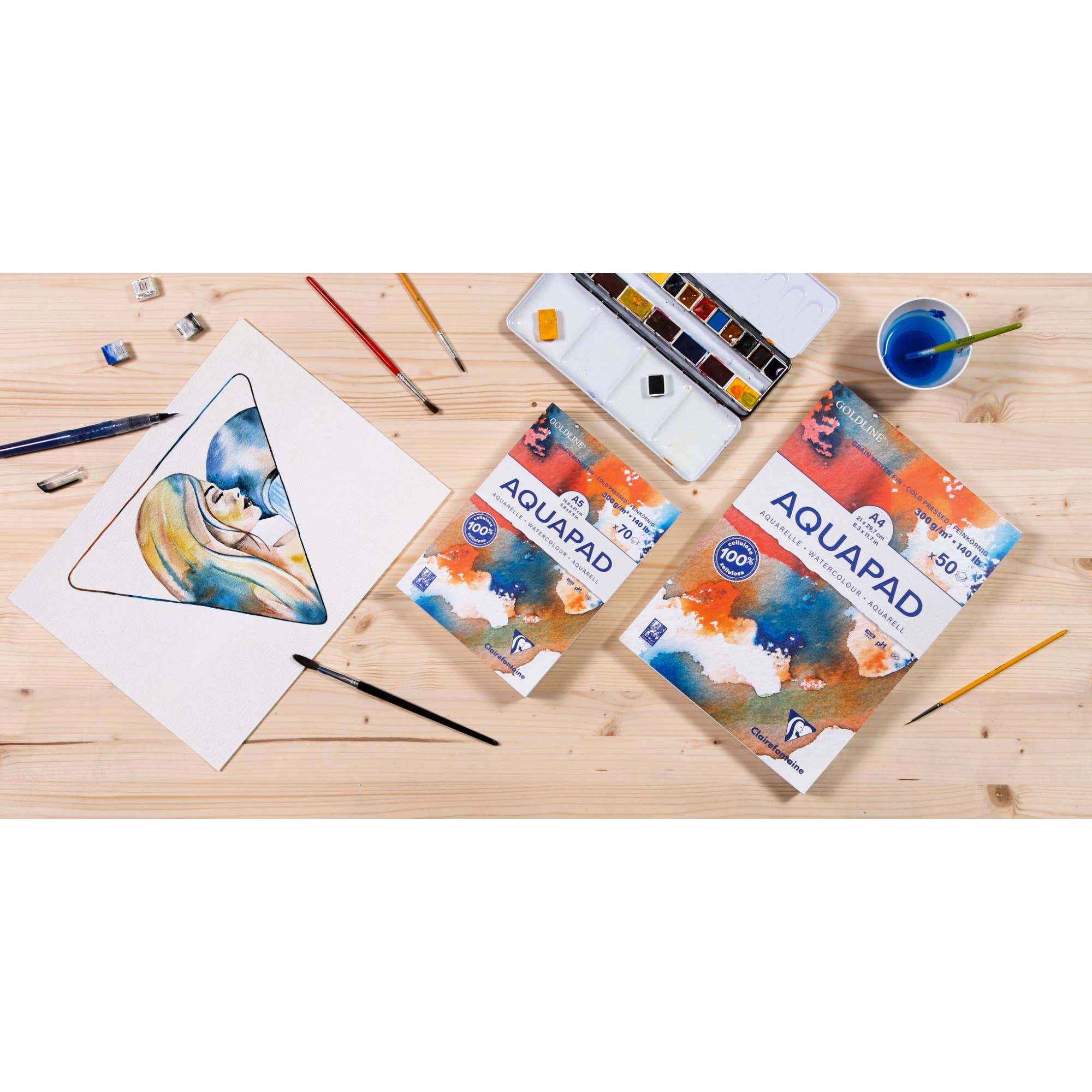Exaclair - Vente Carnets de croquis - Clairefontaine™ AquaPad Papier Aquarelle - 300g/m²4