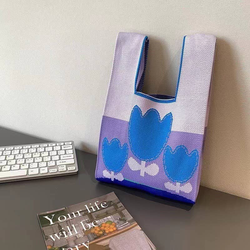 Little Trendy - Wholesale Tote Bag - Women's - Handmade Knit Handbag for Women Mini Knot Casual Wrist Bag10
