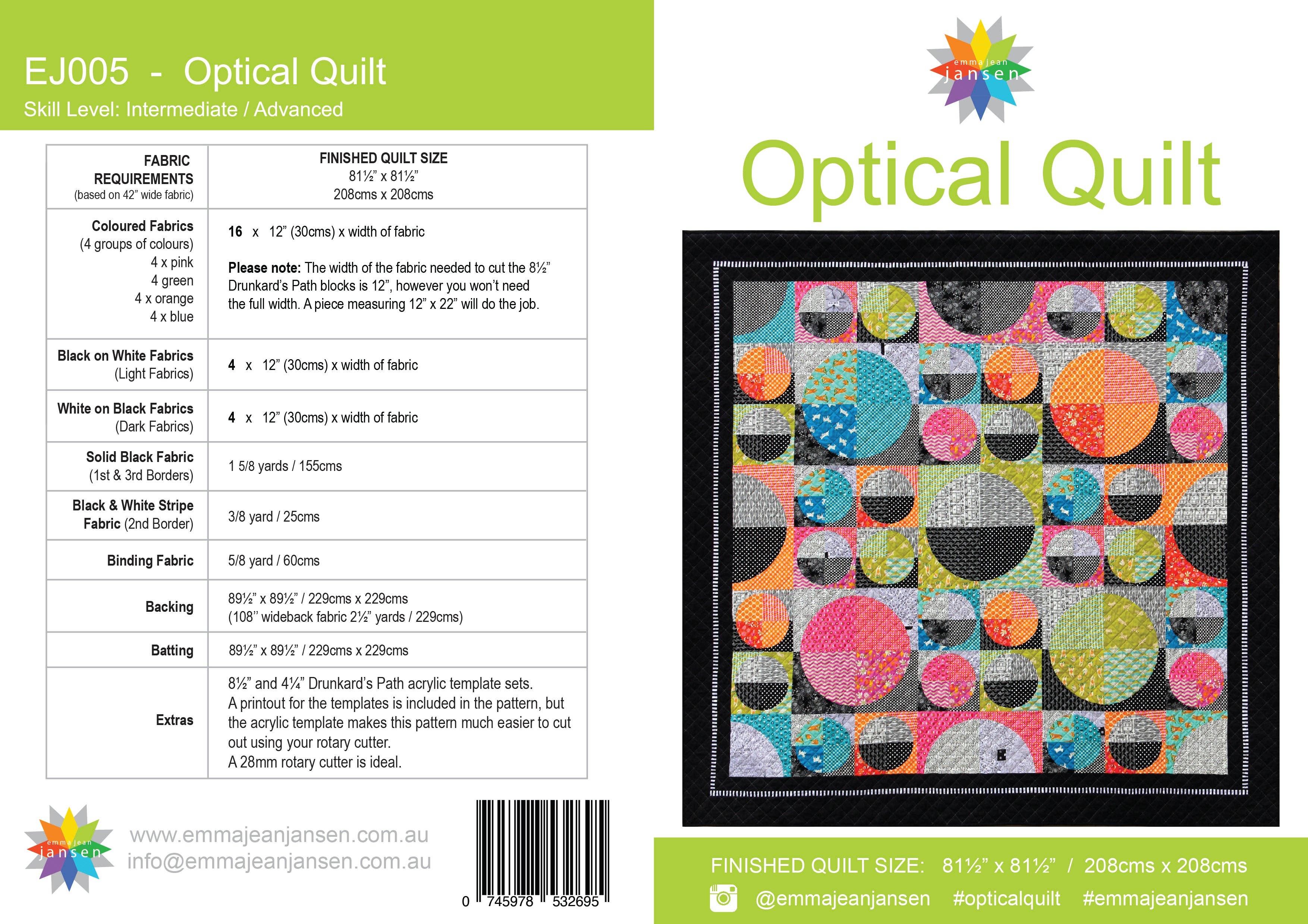 emma jean jansen - Wholesale Craft tool - • Wholesale - Optical Quilt Pattern1
