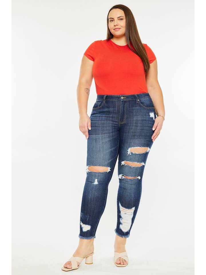 DARK PLUS MID RISE ANKLE SKINNY JEANS for wholesale on Faire
