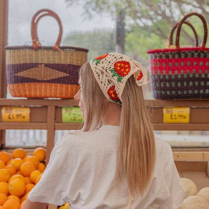 KAXI - Wholesale Bandana - Women's - KNITTED FARMERS MARKET BANDANA (2 PATTERNS)