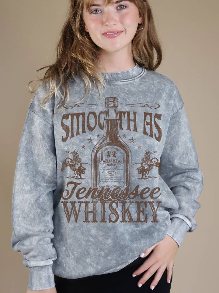 SMOOTH AS TENNESSEE WHISKEY MINERAL GRAPHIC BRUSH SWEATSHIRT for wholesale by Rustee Clothing