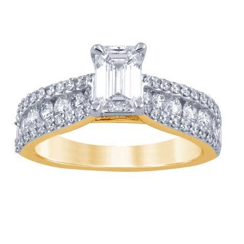 Bague en or 14 carats avec diamant de laboratoire taille émeraude 1,93 CTW Vs pour la vente par White Rock