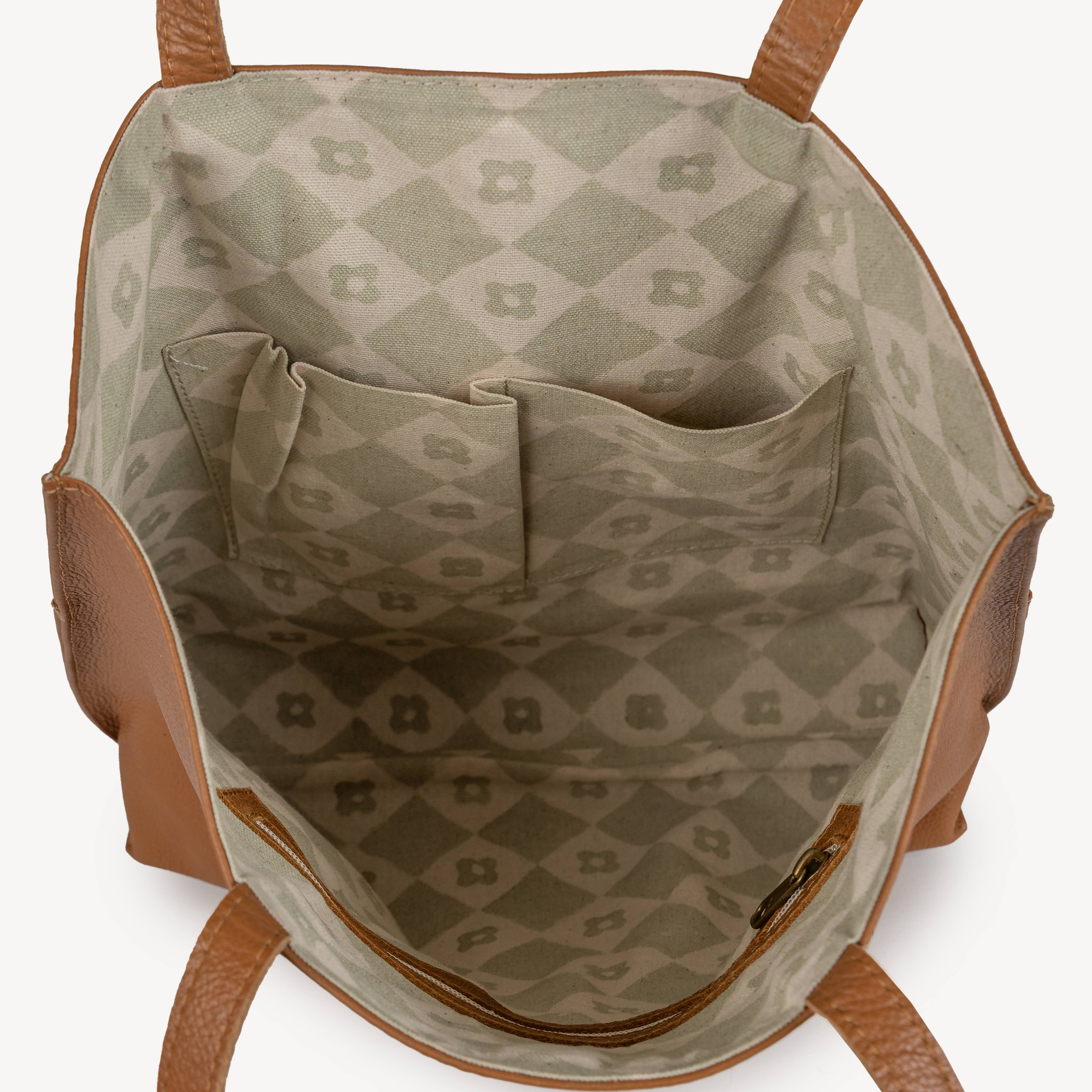 JOYN – Engroshandel Tote bag - Dame – Hverdagstaske i småstenslæder - Kamel1