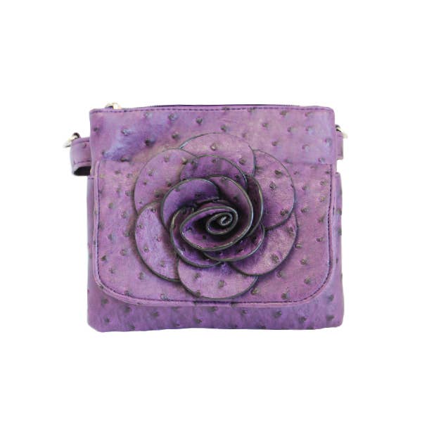 22 Tote - Wholesale Crossbody Bag - Women's - Floral Ostrich Crossbody Bag9