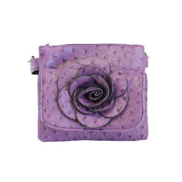 22 Tote - Wholesale Crossbody Bag - Women's - Floral Ostrich Crossbody Bag9