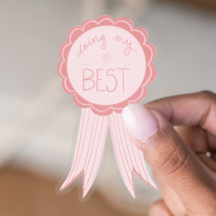 Nastro adesivo rosa trasparente | Doing My Best | 3x1,7 pollici per la vendita all'ingrosso da parte di Ivory Paper Co