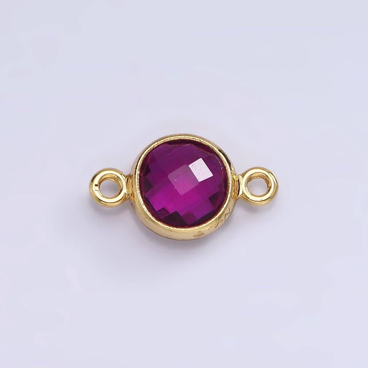 Aim Eternal - Wholesale Individual charm/pendant - Mini 14k Gold Filled Cubic Zirconia Link Connector Color Faceted Crystal Charm Connector Birthstone Link Connector G-742~G-7532