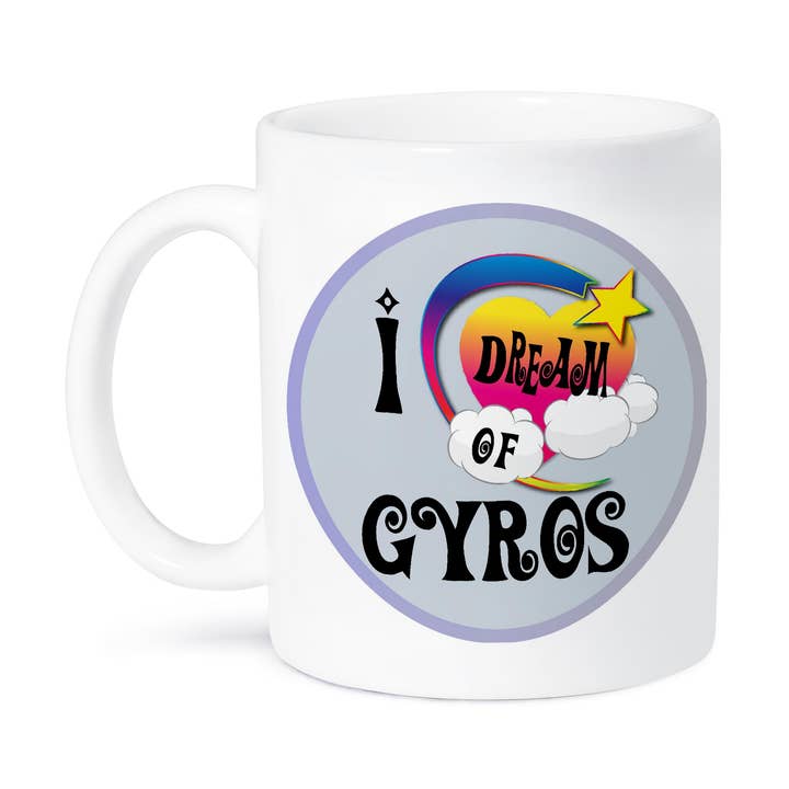 3dRose – wholesale Kaffekoppar – 3dRose, Söt Tjejig Hjärta Stjärna Moln Jag Drömmer Om Gyros, Mugg8
