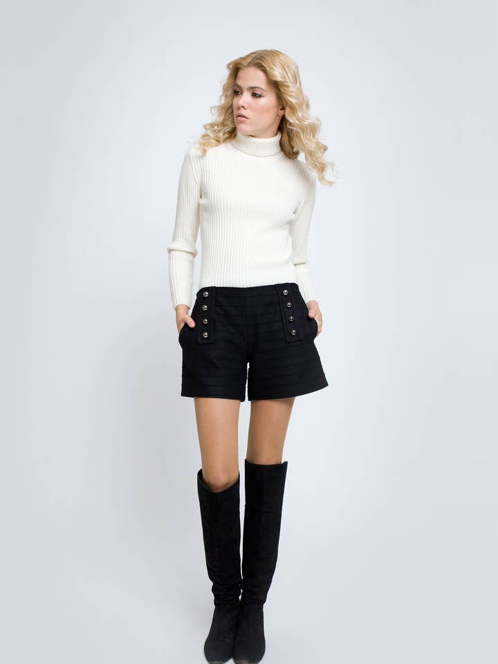 Elle wool and cashmere shorts for wholesale by RUMOUR LONDON
