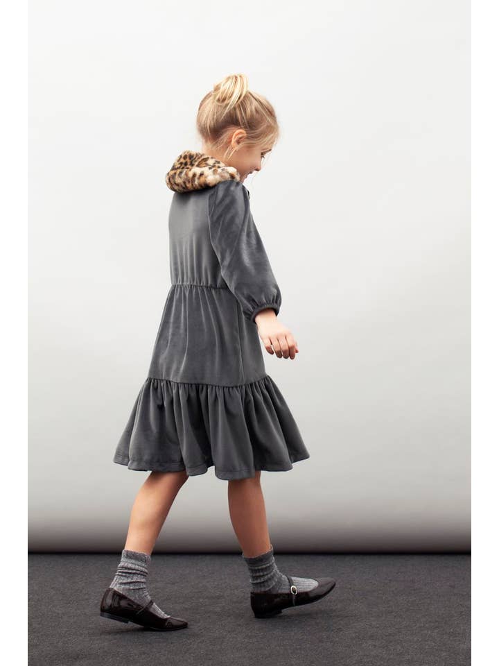 Tocoto Vintage - Wholesale Dress - Kids - Kid Velved Dress W312216