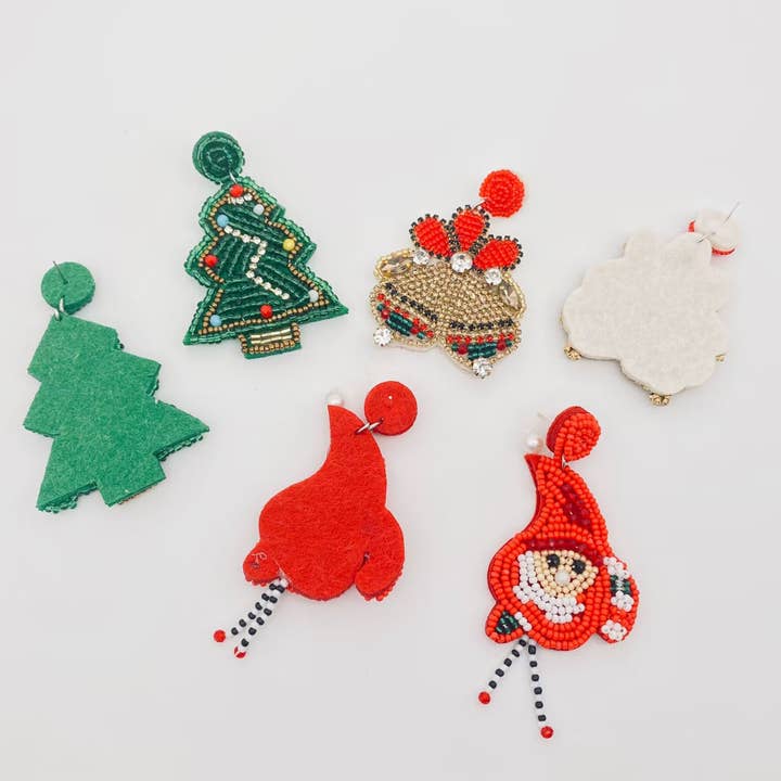 Mio Queena - Wholesale Dangle Earrings - Multi-style Christmas Seed Beads Hand-woven Post Earrings2