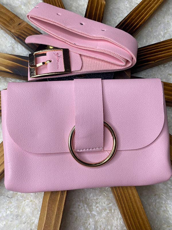 DLH2791 Solid color pink kids waist bag for wholesale by luluclothes