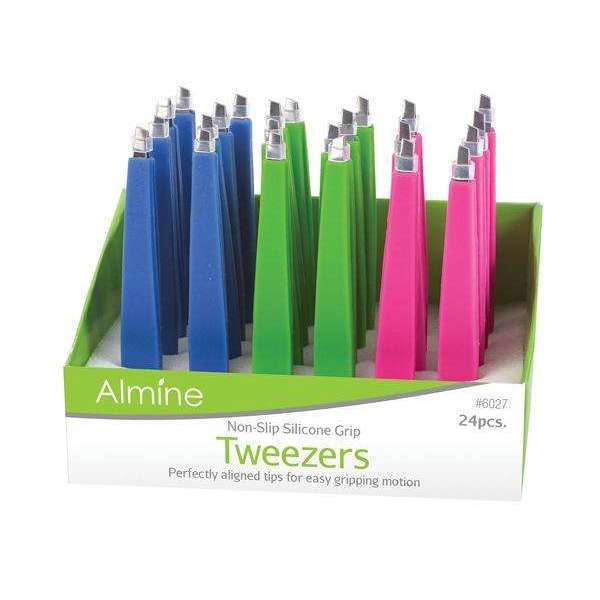 Annie International, Inc. - Wholesale Tweezers - Almine Tweezers with Silicon Grip 24Ct Retail Display